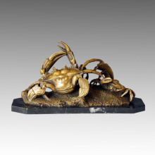 Animal Bronze Sculpture Mother-Son Crabs Craft Brass Statue Tpal-037